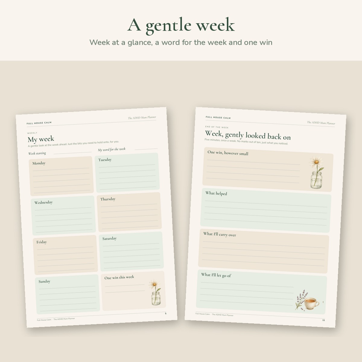 The undated My week overview