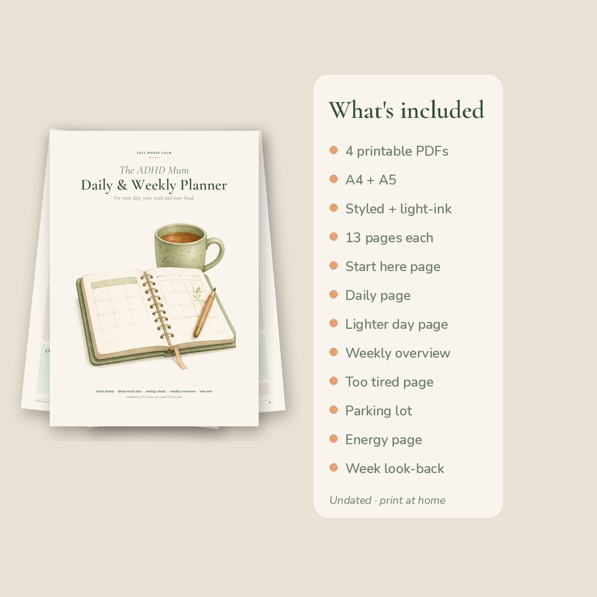 Everything included: four PDFs, 13 pages each