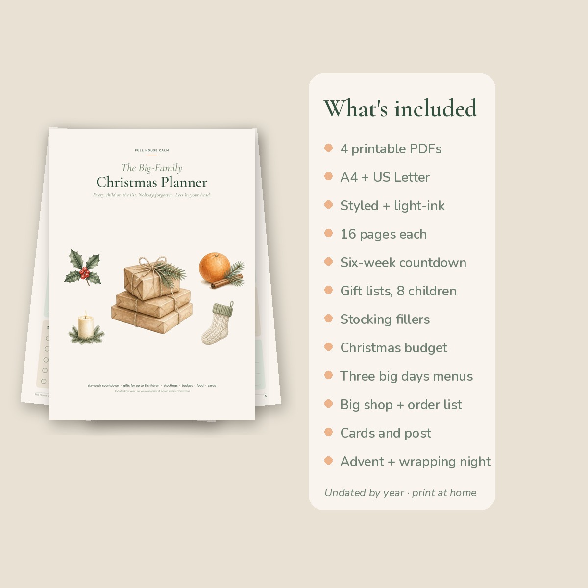 Everything included: four PDFs, 16 pages each