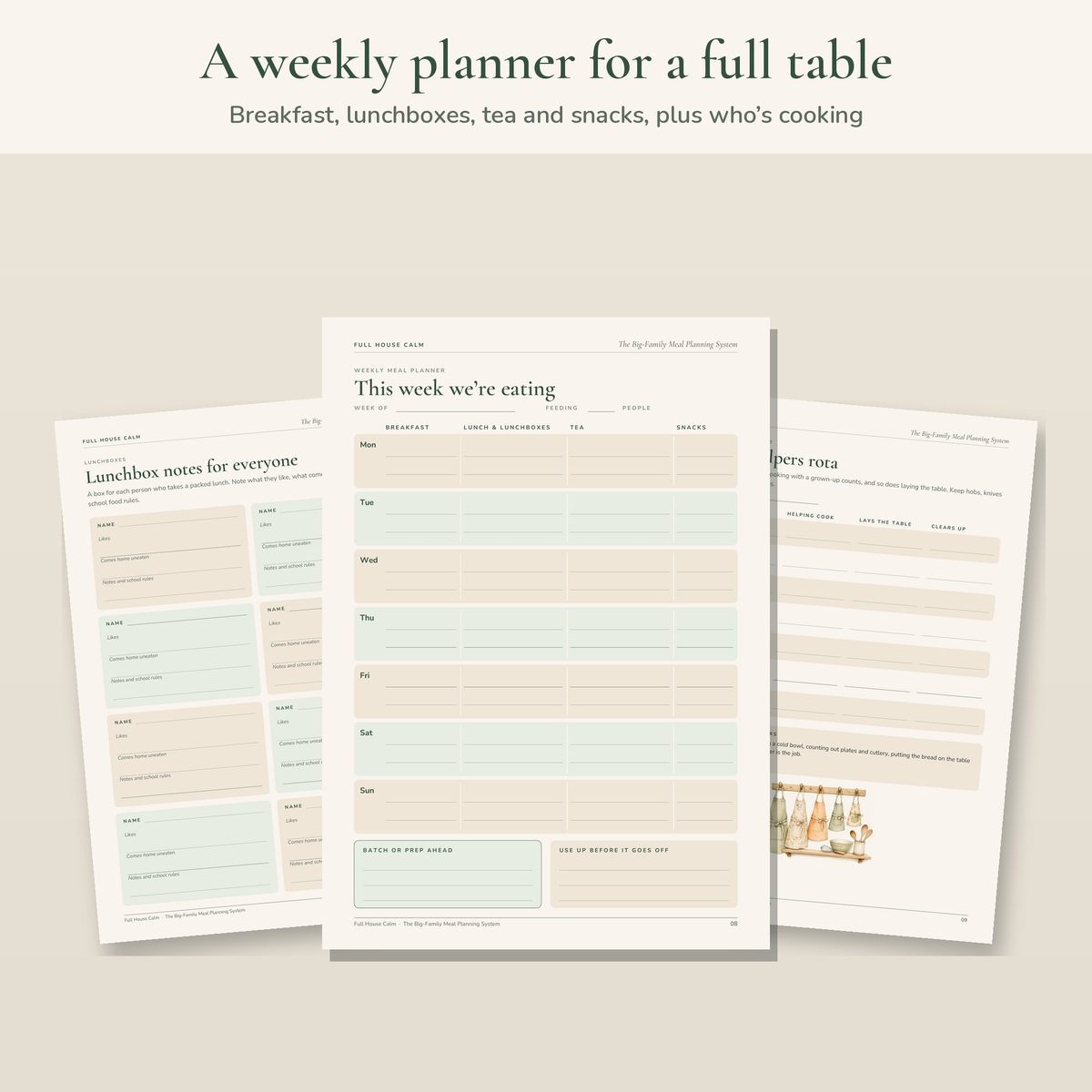 The weekly meal planner with room for 7 or more