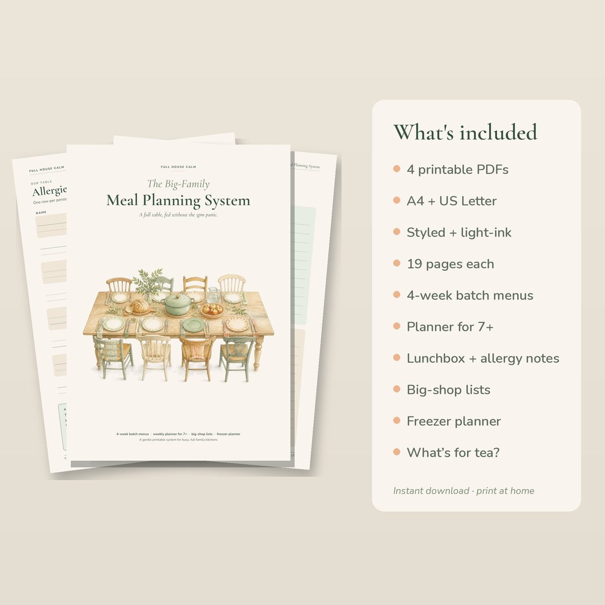 Everything included: four PDFs, 19 pages each