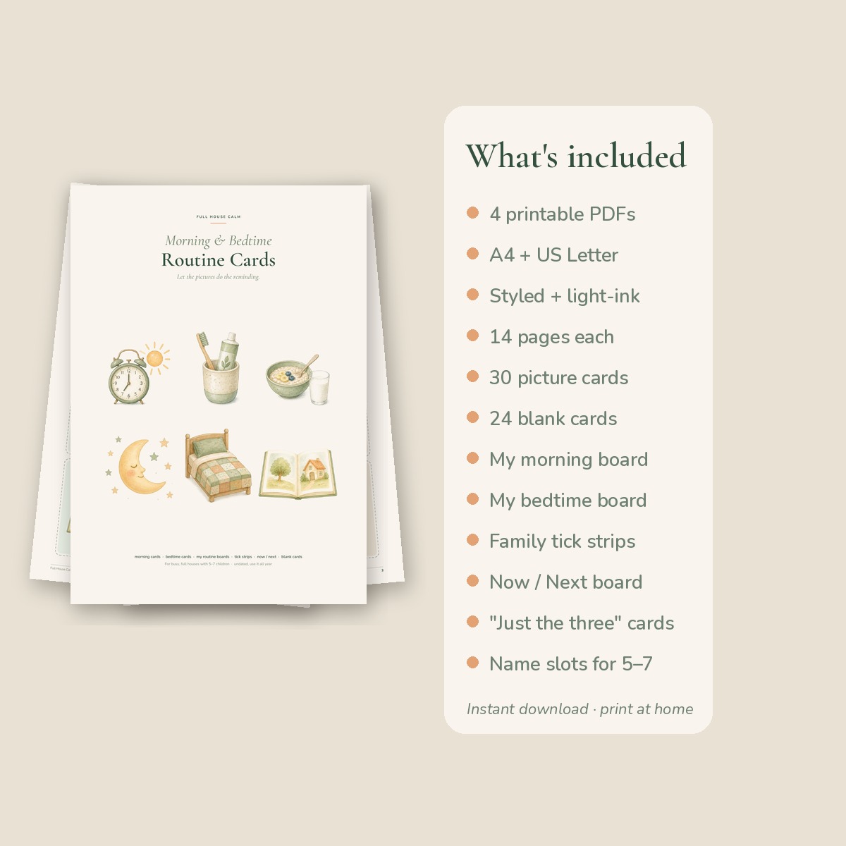 Everything included: four PDFs, 14 pages each
