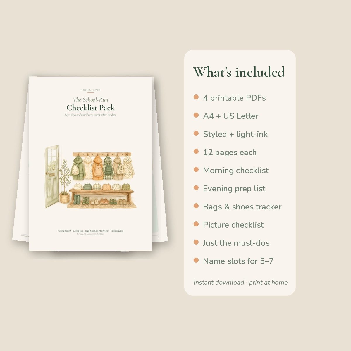 Everything included: four PDFs, 12 pages each